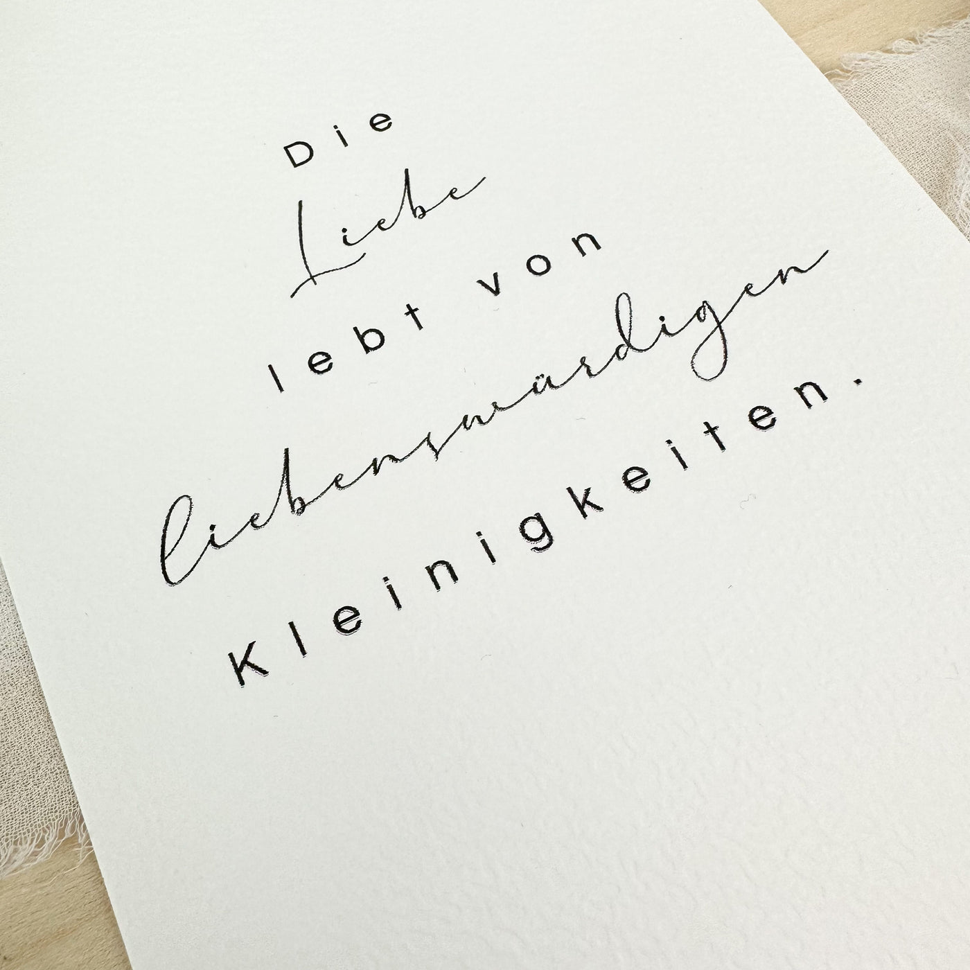 Postkarte "Die Liebe lebt von liebenswürdigen Kleinigkeiten"