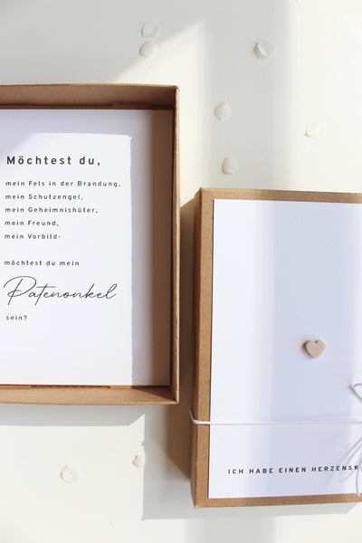 Geschenkschachtel "Möchtest du mein Patenonkel sein?"