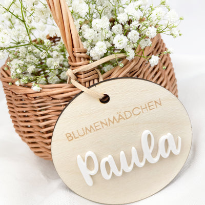 Personalisierter Blumenmädchen Korb