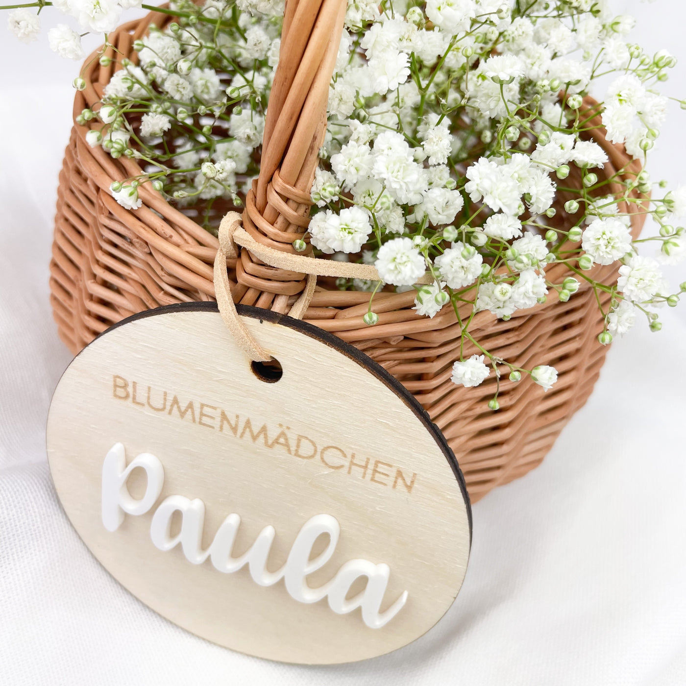 Personalisierter Blumenmädchen Korb